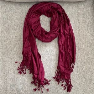 Deep red maroon scarf